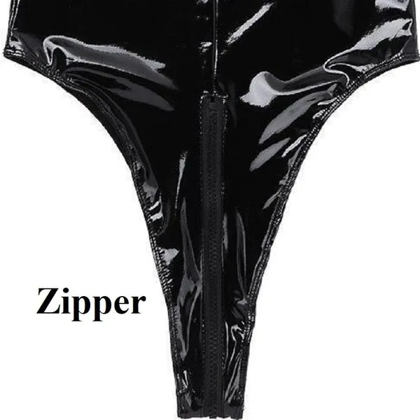 Couples sextoypremium WOMEN PLUS SIZE FAUX LEATHER JUMPSUITS ZIPPER OPEN CROTCH BODYSUIT FOR SEX LADIES MESH GLOSSY LEATHER LINGERIE WITH CHAINS