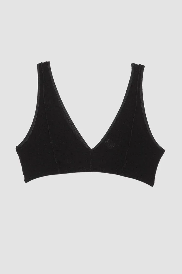Anal Le Pop Lingerie Baserange Vein Bra Wool Rib Bralette Black