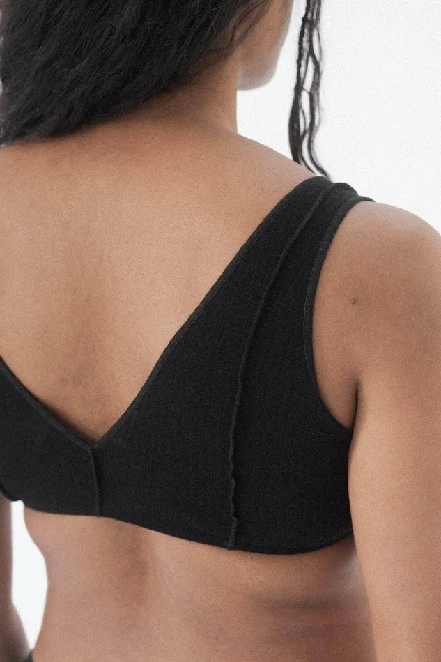 Anal Le Pop Lingerie Baserange Vein Bra Wool Rib Bralette Black