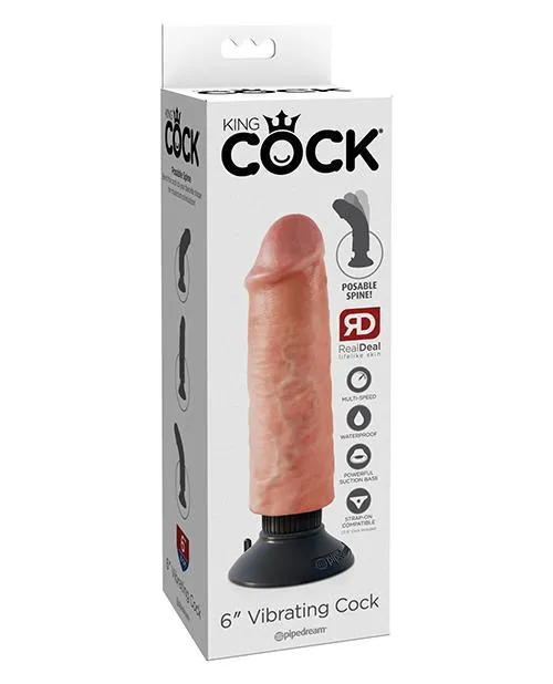 King Cock 6 Realistic Vibrating Dildo King Cock Female Sex Toys