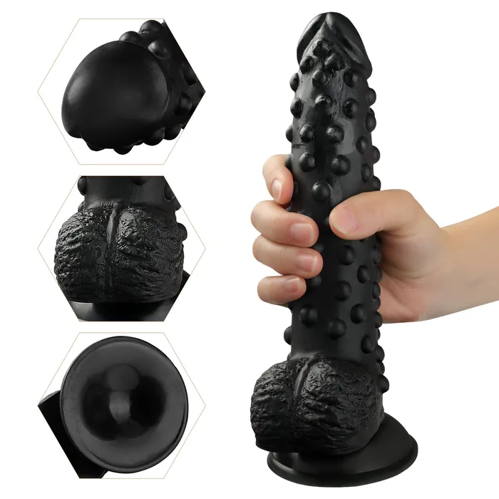 MD 24cm Beaded Realistic Dildo with Suction Cup MD Female Sex Toys