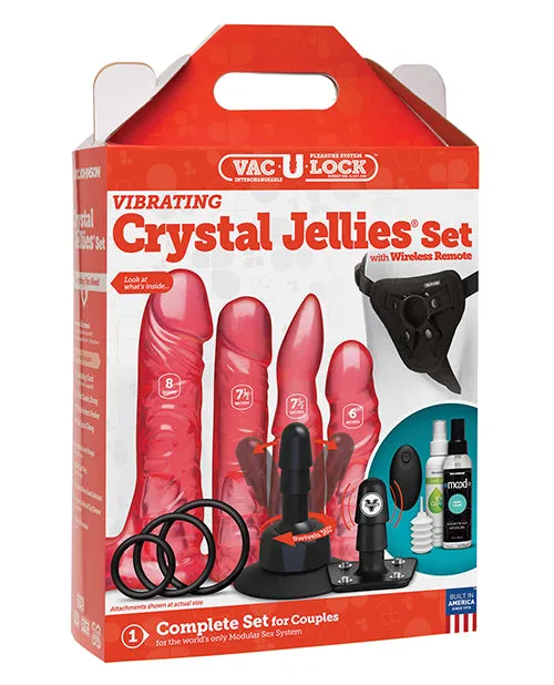 Dildos Vaculock Vibrating Crystal Jellies Set Doc Johnson