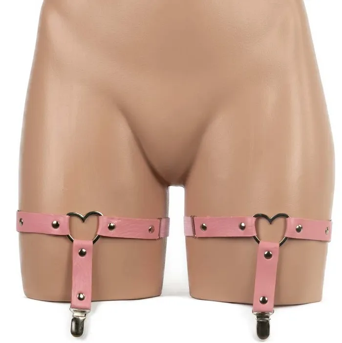 Poison Rose Faux Leather Garter Pink Poison Rose Vibrators