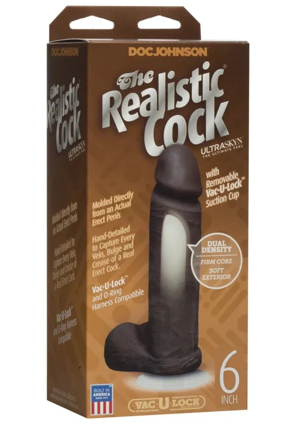 The Realistic Cock 6 Black Doc Johnson Dildos