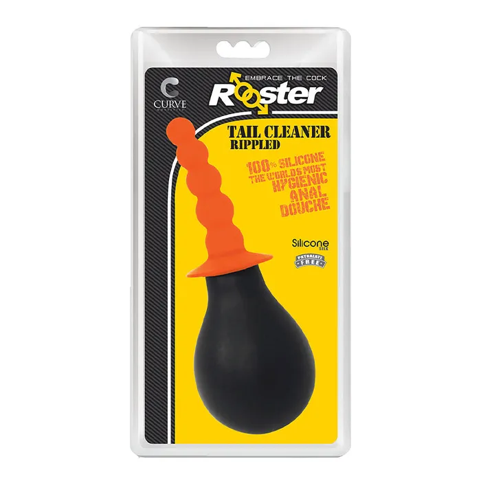 Anal Rooster Tail Cleaner Rippled Orange Curve Novelties