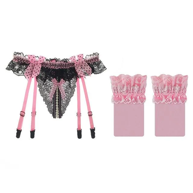 CHASTITY CAGE CO Anal Slutty Sissy Garter Belt Set
