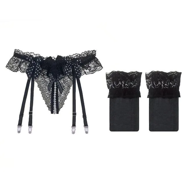 CHASTITY CAGE CO Anal Slutty Sissy Garter Belt Set