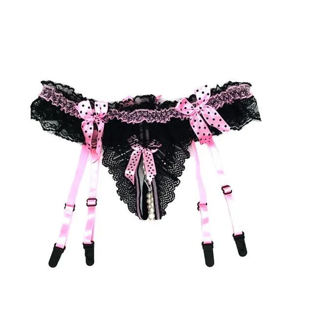 CHASTITY CAGE CO Anal Slutty Sissy Garter Belt Set