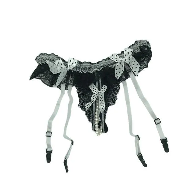 CHASTITY CAGE CO Anal Slutty Sissy Garter Belt Set