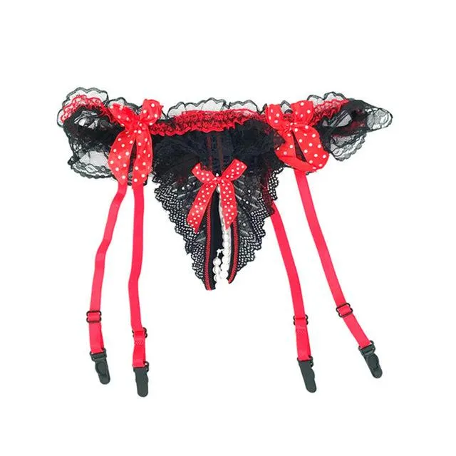CHASTITY CAGE CO Anal Slutty Sissy Garter Belt Set