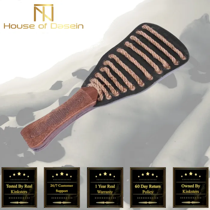 House of Dasein Paddles Hemp Rope Spanking Paddle Impact Play Bondage Kink Fetish Couples