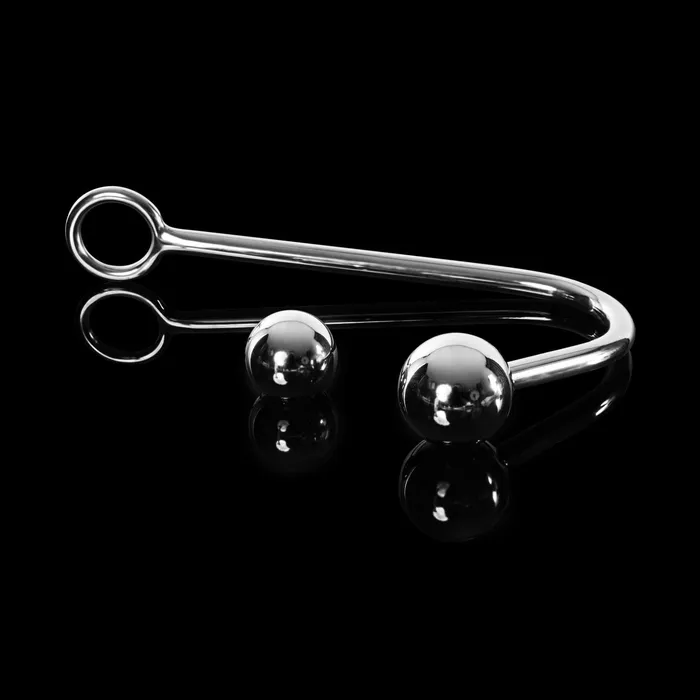 Kink Store Male Sex Toys Small Metal Anal Hook with 2 Balls By Kink