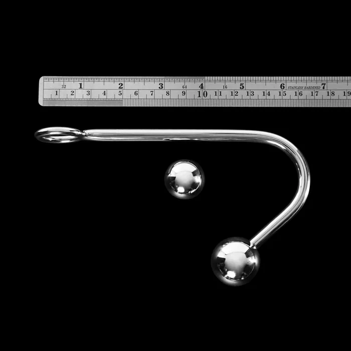 Kink Store Male Sex Toys Small Metal Anal Hook with 2 Balls By Kink