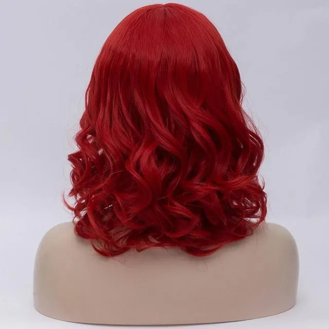 Male Sex Toys 14 Inches Short Wavy Wig with Bangs CHASTITY CAGE CO