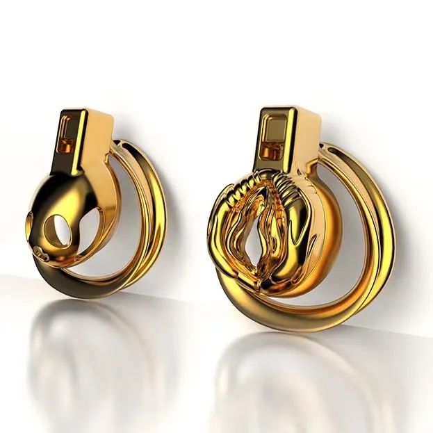 Male Sex Toys Golden Chastity Cage Short CHASTITY CAGE CO