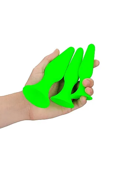 Anal SportSheets Ouch Glow in the Dark 3Piece Silicone Anal Plug Set