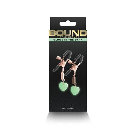 Bound Nipple Clamps G3 Glows In The Dark All Colors NS Novelties Female Sex Toys