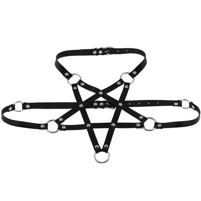 EVEs SECRETS Pentagram Bra Harness for Women Sexy PU Leather Body Harness BDSM Apparel Female Sex Toys