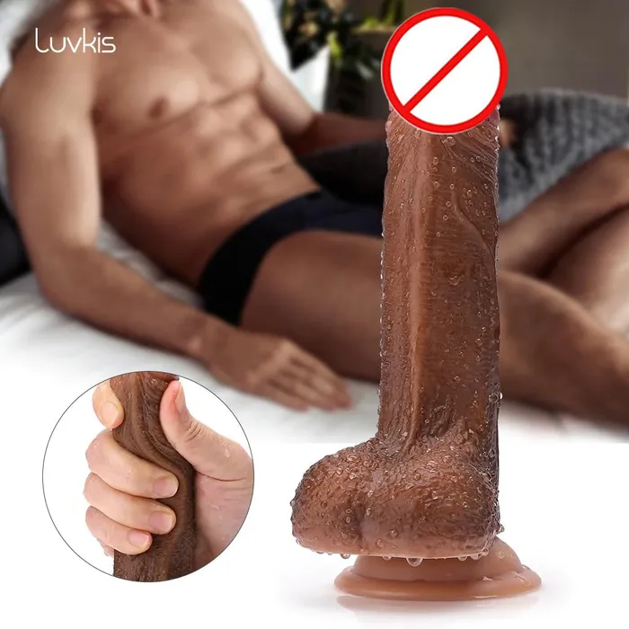 sex toys in pakistan Female Sex Toys Realistic Dildo Suction in Pakistan Skin Brown 7inch High Quality 265g