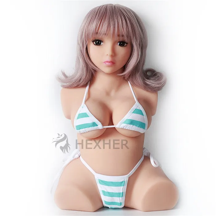 Black Wig Torso Doll with Tasty Tits Emily HEXHER Male Sex Toys