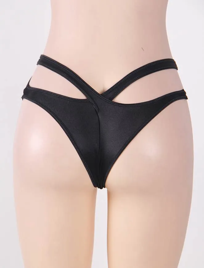 FRISKY BUSINESS SG Anal Panties Black Open Waist Ladies Underwear