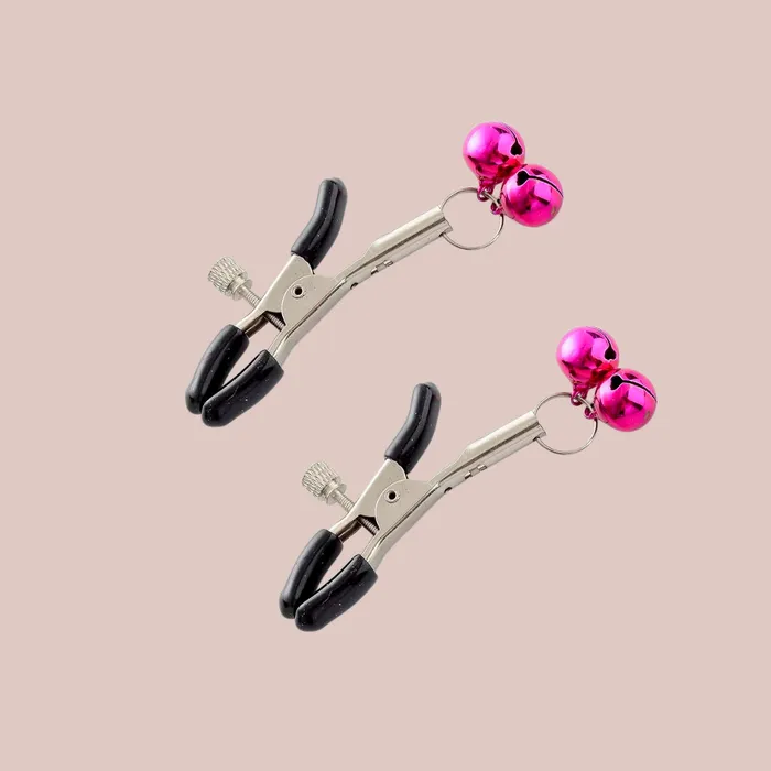 House of Chastity Female Sex Toys Nipple Clamps With Decorative Coloured Bells