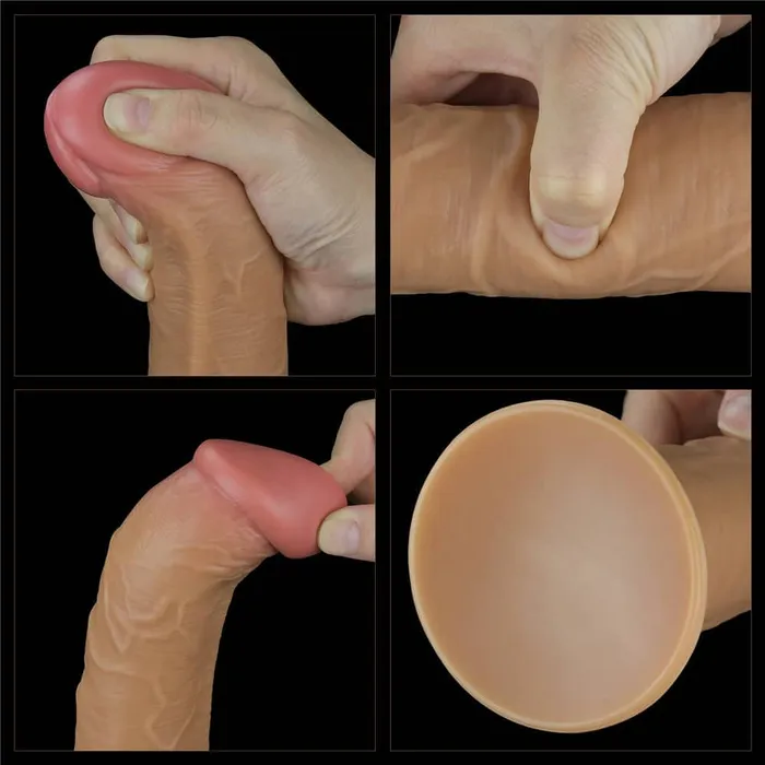 LOVETOY Female Sex Toys 10 Dual Density Silicone Vibrating Rotating Realistic Dildo Remote Control